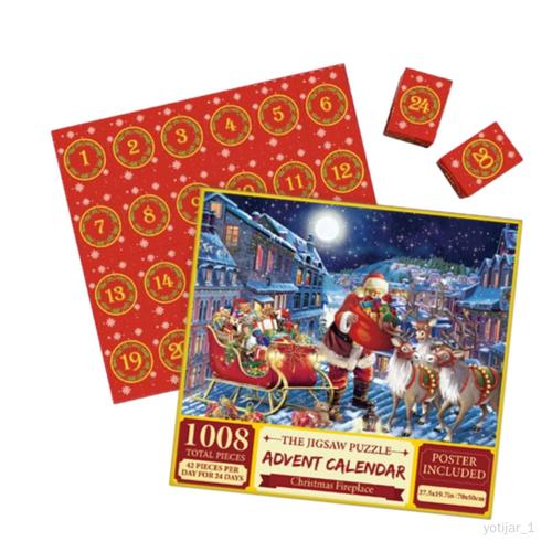 Puzzle 1008 Pièces Cadeaux De Joyeux Noël Puzzle Calendrier De L' 2023 Cerf Du Père Noël