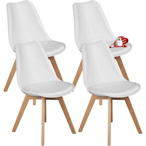 Kitchen Chair Chaise De Salle À Manger En Cuir Synthétique, Blanc Moderne, 484183cm.[G69]