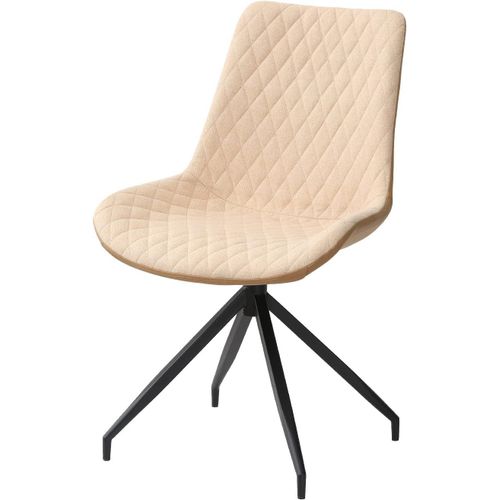 Modèle Agnes Chaise Moderne Pour Salon, Salle À Manger, Chambre À Coucher, Écru 61 X 53 X 91 Cm.[G730]