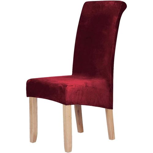 Housse De Chaise, Housse De Chaise Universelle Lavables, Housse De Salle À Manger Universel, Très Facile À Nettoyer Et Durable, Facile À Installer (Rouge Vin, 6 Pièces).[G263]