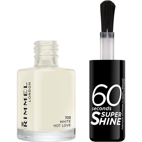 Vernis À Ongles 60 Seconds Super Shine - Ultra Brillance Et Longue Tenue - Séchage Rapide - 703 Amour Chaud Blanc - 8 Ml.[G3] 