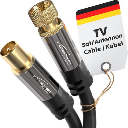5 m HDTV SAT/TV cable (75 ohms,F connector > coaxial connector,coaxial cable,TV,HDTV,radio,DVB-T2,DVB-C,DVB-S) PRO Series