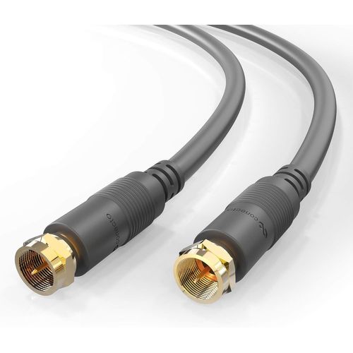 SAT Antenna Cable Coaxial Cable TV Satellite Cable 2m Double Shielded F-Plug for HDTV,Receiver,Satellite,Internet,DAB,Radio,Black