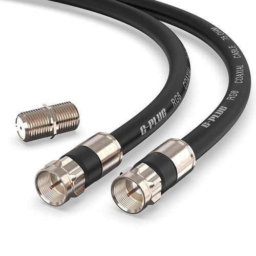RG6 Coaxial Cable 3m with Compression Connectors-Digital TV Antenna Cable,Satellite Cable,Waterproof Indoor/Outdoor Extension Cable-High Quality Shielded TV Cable.[Q39]