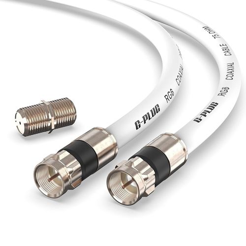 RG6 Coaxial Cable 10m with Compression Connectors-Digital TV Antenna Cable Satellite Cable Waterproof Indoor/Outdoor Extension Cable-High Quality Shielded TV Cable.[Q33]