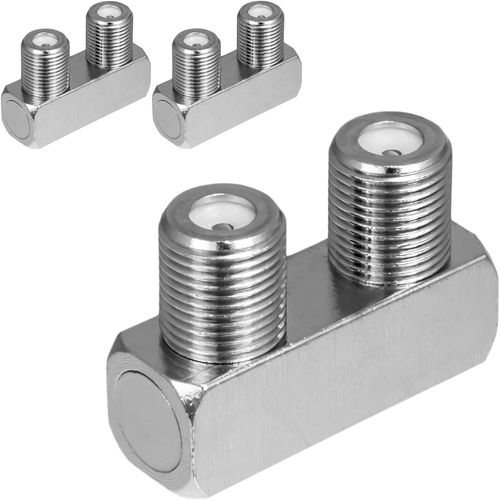 3 x Double Female F Female U Connector Satellite Connector for 4K TV Antenna