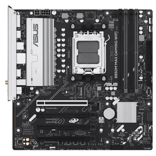 ASUS B850M MAX GAMING WIFI - Carte-mère - micro ATX - Socket AM5 - AMD B850 Chipset - USB-C 3.2 Gen2, USB-C 3.2 Gen 1, USB 3.2 Gen 2, USB 3.2 Gen 1 - Wi-Fi 6, Bluetooth, Gigabit LAN - carte...