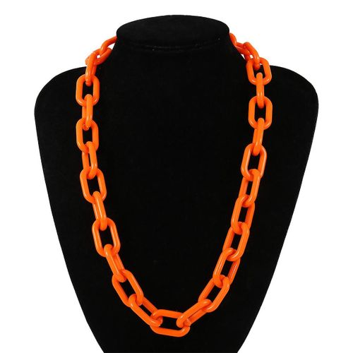 Collier Acrylique Pendentifs Géométrie Exagérée Ras Du Cou Pour Femme 24 En Orange