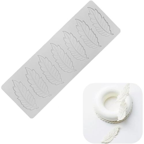 3D Hollow Leaf Mold Fondant Lace Flower Candy Chocolate Sugar Craft Cake Decoration (I Feather_30*10.6*0.2cm)