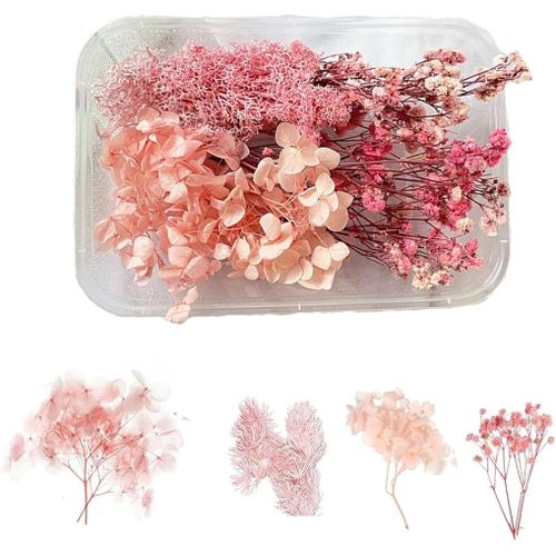 Dried Flowers,Natural Dried Flowers For Candles Dried Flowers,Dried Flowers,Loose Flowers,Dried Flowers,Decoration For Diy Epoxyn Resin Art Craft (Pink)