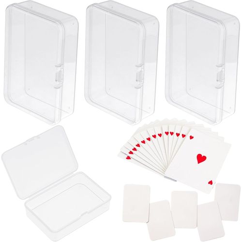 Lot De 4 Boîtes De Rangement Transparentes Pour Cartes À Jouer - Organisateur De Cartes À Jouer - Boîte De Rangement Pour Cartes Bancaires, Cartes De Visite, Cartes De Jeu.[G844]