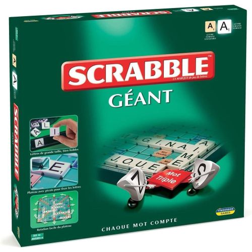 Lettres En Plastique Scrabble Géant-Grand Classique-Jeu De Plateau-Chaque Mot Compte-A Jouer En Famille Ou Entre Amis-De 2 À 4 Joueurs-A Partir De 10 Ans, 855029.[G131]