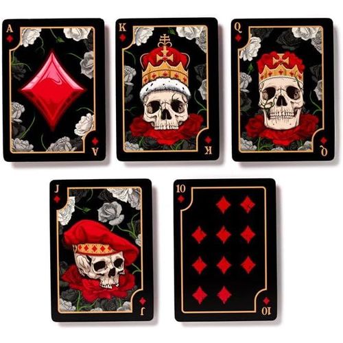 Tête De Mort Roses Crâne Crâne Gothique Standard Cartes À Jouer Skat Cartes Jeu De Cartes.[G424]