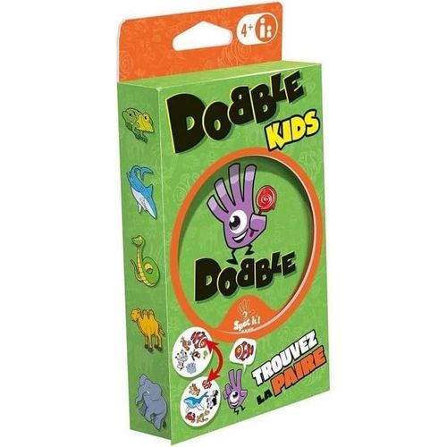 Asmodee - Dobble Kids - Jeu De Cartes Pour Enfants Dès 4 Ans - Jeu De Rapidité À Jouer En Famillle - Jeu De Société - Boite Métal Pour Voyage - 2 À 5 Joueurs - 10 Min - En Français - Zygomatic.[G161]