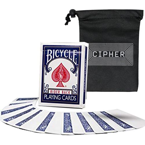 Cartes De Vélo Vierges ¿ Gaff Rider Back Deck ¿ Comprend Un Sac De Cartes Cipher (Bleu).[G1155]