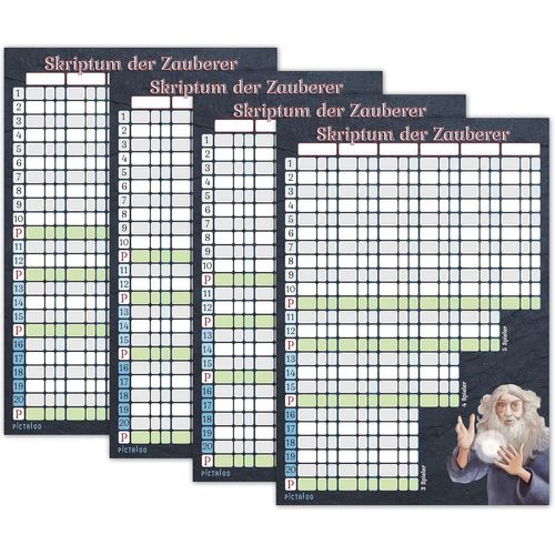 Bloc De Jeu De Cartes Din A5,Scriptum Der Magicien,Bloc De Rechange Moderne Avec Mises À Jour, Convient Également Pour Les Personnes Âgées Et Les Enfants,Grand Bloc De Jeu Avec 50 Feuilles (4x).[G1153]