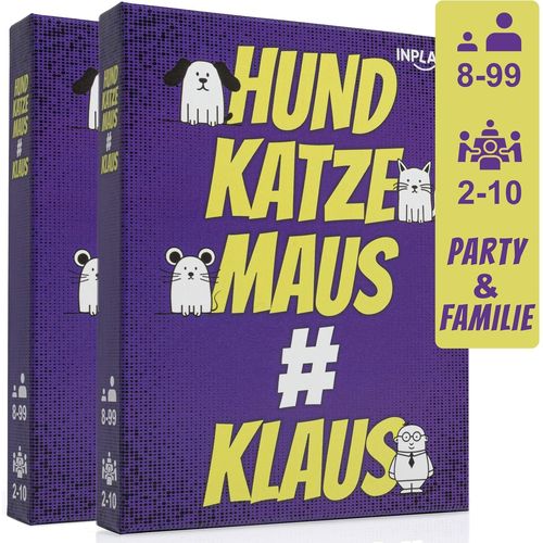 Klaus Jeu De Cartes Amusant Et Rapide Pour Chien, Chat, Souris, À Partir De 8 Ans, 2 À 9 Joueurs, Jeu De Fête Et De Famille (Version Standard, Lot De 2).[G1139]