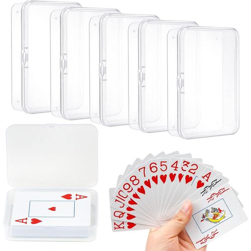5 Pièces Boîte À Cartes À Jouer Transparent Petite Boite Plastique Plastique Boite Rangement Plastique Pour Cartes À Jouer, Perles, Bijoux, Cartes De Visite, Artisanat.[G202]