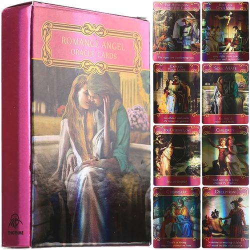 Oracle Tarot Tarot Débutant 44pcs Ange Romantique Tarot Cartes Divinatoire Cartes De Tarot Significatives Version Jeux De Cartes De Table Fête De Famille Jeu De Couple.[G1030]
