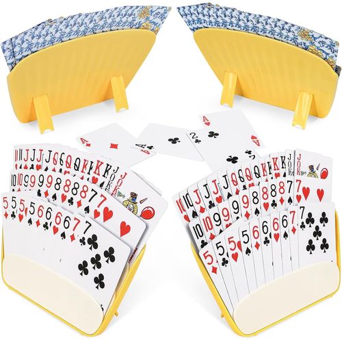 Uno Lot De 4 Porte-Cartes À Jouer En Plastique Pour Enfants, Petites Mains, Jeux De Cartes Pour Jeux De Cartes, Fêtes De Poker, Soirées De Jeux De Famille (F).[G463]