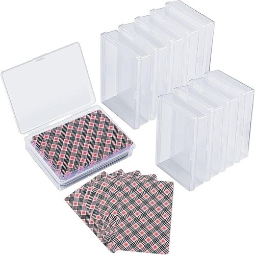 16 Pièces Boîte À Cartes À Jouer,Boite Plastique Transparente Boîtes Cartes À Jouer Étui Cartes À Collectionner Petite Boite Plastique 9,5 X 6,5 X 2.6cm Boîte Rangement Plastique Vide Pour.[G341]