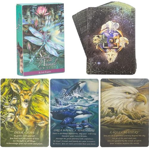 Jeu De Cartes Oracle, Jeu De Cartes De Tarot, Cartes Oracle Spirit Animal, 52 Cartes De Tarot Et Livre Pour Débutants.[G1125]