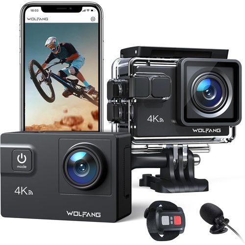 Caméra Sport WiFi 4K 60FPS GA300, Caméscope 8xZoom 24MP, Caméra Aquatique Submersible 40M avec Micro Dual, 170° Grand Angle EIS Amélioré 2.4G Télécommande 2x1350mAh Batteries.[G2632]