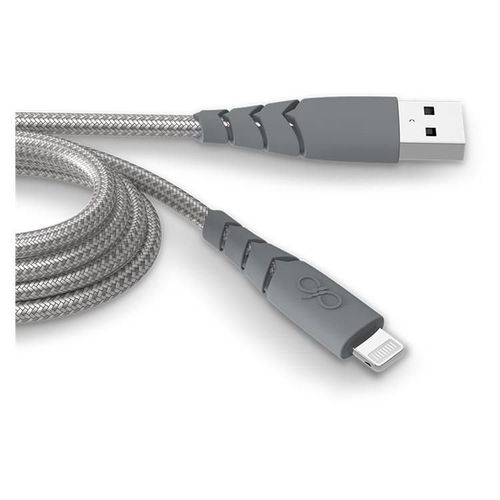 Force Power - Câble Lightning - USB mâle pour Lightning mâle - 2 m - gris - ultra renforcé, Charge rapide
