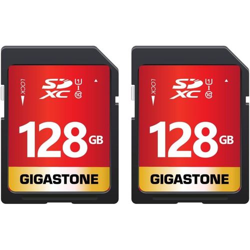 Carte Mémoire SDXC 128 Go Lot de 2 , Prime Série, Vitesse 80 Mo/s. Compatible avec Photos, vidéos, Musique, Caméscope, Caméra, PC, U1 UHS-I Classe 10 pour UHD Vidéo, avec 2 Mini étui.[G1664]