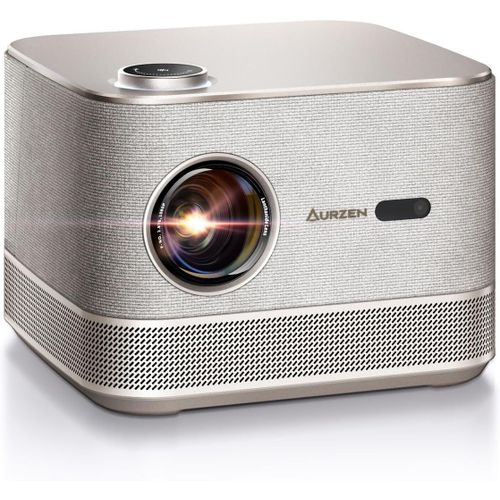 Boom 3 Videoprojecteur 4K, Officielle-Netflix/DoIby, Auto Focus/Keystone, 500 ANSI Vidéoprojecteur WiFi Bluetooth Portable Projecteur, Full HD 1080P, 2x18W Haut-Parleurs, Zoom, HDMI/USB, Or