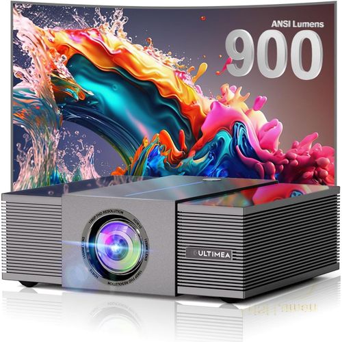 Vidéoprojecteur Full HD 1080P Natif, Vidéo projecteur 4K supporté 900 ANSI, Évitement d'objets, Auto Focus/Keystone en 6D, Rétroprojecteur WiFi Bluetooth pour iOS/Android/TV Stick