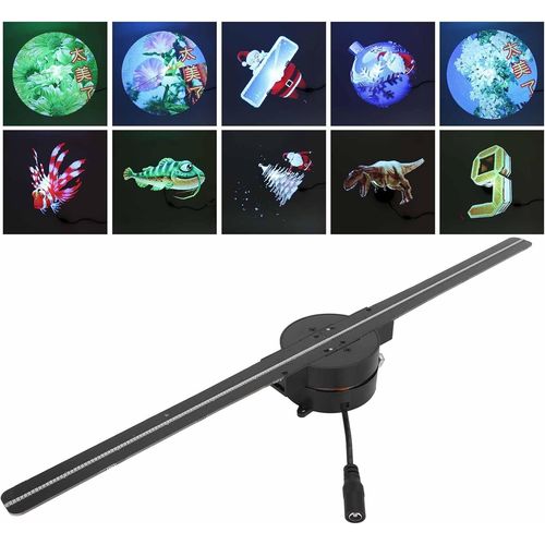 Ventilateur D'hologramme 3D, Vidéo et Images Claires, 224 Perles LED, Effets 3D, pour Exposition Commerciale avec Transmission sans Fil WiFi (Prise UE)