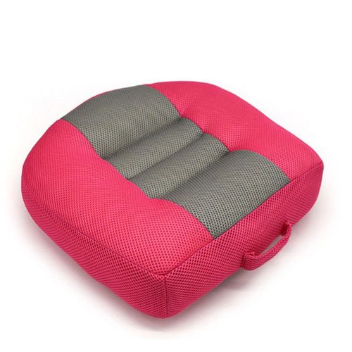 Coussin De Siège Rehausseur De Voiture Avec Poignée, Tapis De Rehaussement De Hauteur En Maille Respirante, Siège Élévateur Pour Voiture Rose Rouge