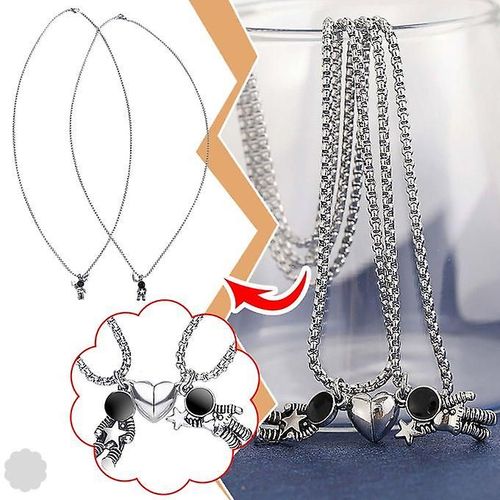 Couple Bijoux Couple Copines Magnétique Astronaute Couple Collier