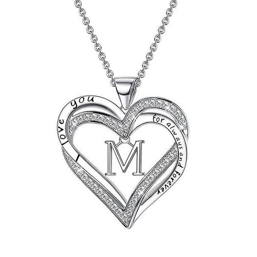 Collier D'anniversaire D'amour Pour Femmes, Collier Avec Lettres Double C¿Ur, Bijoux Cadeau