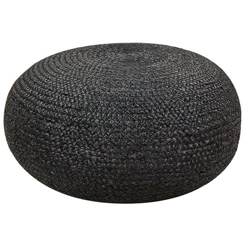 Pouf En Jute Tissé Noir Tifelt