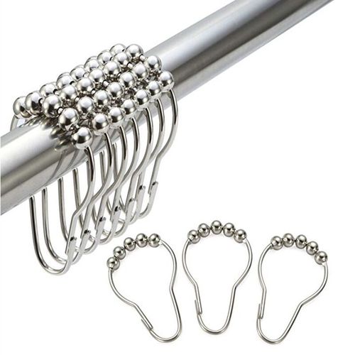 Crochets pour Rideau de Douche Lot de12 Anneaux pour Rideau de Douche en Acier Inoxydable
