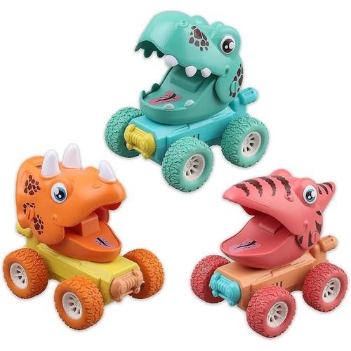 Jouets De Voiture Dinosaure Pour Garçons Et Filles Âgés De 1, 2, 3, 4, 5 Ans, 18 Mois, Cadeaux Pour Bébés Et Enfants En Bas Âge, Voitures À Tirer Dino