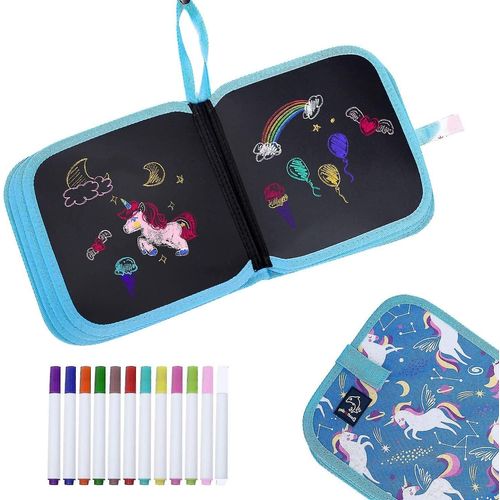 Ensemble De Livres De Gribouillage Effaçables Pour Enfants, Jouets D'activité Pour Tout-Petits Réutilisables, Ours Licorne