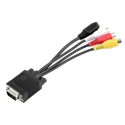 Câble convertisseur Vga Svga vers S-vidéo 3 Rca femelle, adaptateur Vga vers vidéo Tv Out S-video Av