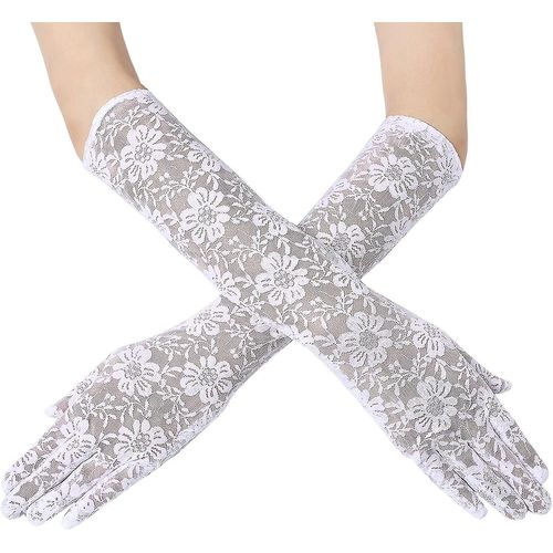 Gants De Mariage Longs En Dentelle, Gants De Mariée, Robe Fantaisie, Gants D'opéra De Bal De Mariage, Blancs