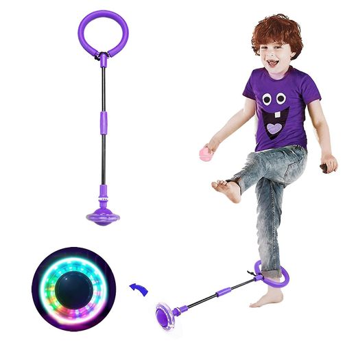 Enfants Pliable Cheville Sauter Balle Flash Saut Coloré Sport Balançoire Balle Fitness Corde À Sauter Gros Jeu Brûlant Pour Les Enfants Violet