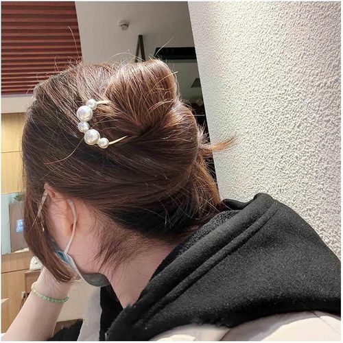 Barrette À Cheveux Vintage En Laiton Avec Perles - 2 Broches - Fourche À Cheveux En Métal - Accessoires Pour Femmes Et Filles (Doré)