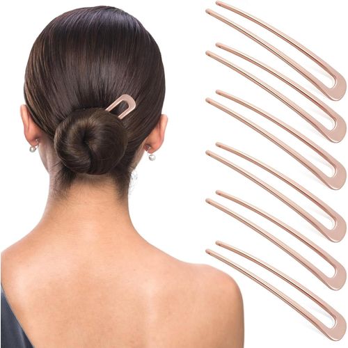 6 Pièces Pince A Chignon Barrette En Forme De U En Métal Epingle Cheveux Femme Barettes Française Pince Rétro Broches Vers Haut Epingles Chignon Broche Cheveux Femme Filles Accessoires De Coiffure