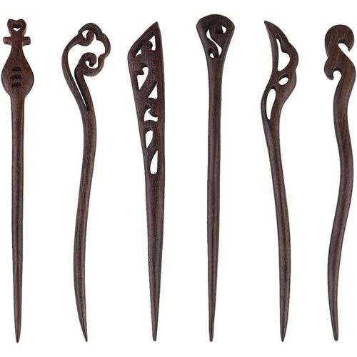 6 Pièces Baguettes À Cheveux En Bois, Vintage Cheveux Baguettes, Épingle À Cheveux Vintage Pour Femme, Épingles À Cheveux Chinois Baguettes, Pour Cheveux Diy Accessoire