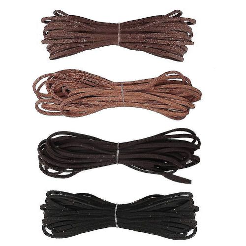 Cordon En Cuir 4 Pièces, Cordon De Collier En Cuir, Bande De Cuir En Dentelle Pour Bracelet Et Collier, Bricolage