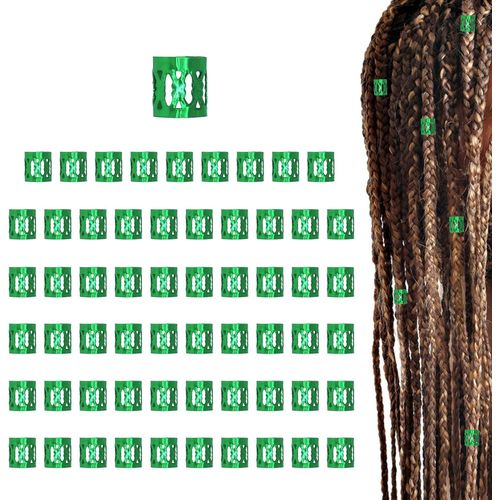 Lot De 60 Extensions De Cheveux, Boutons, Bobines, Bagues, Perles, Tresses, Accessoires Pour Cheveux, Pinces À Cheveux, Avec Boîte De Rangement (Vert)