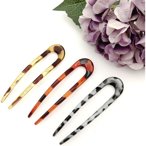 Lot De 3 Grandes Épingles À Cheveux En Forme De U Pour Saisir Le Chignon, Fourchette À 2 Broches De Style Français - Pour Chignon - Accessoires De Coiffure Pour Femmes Et Filles