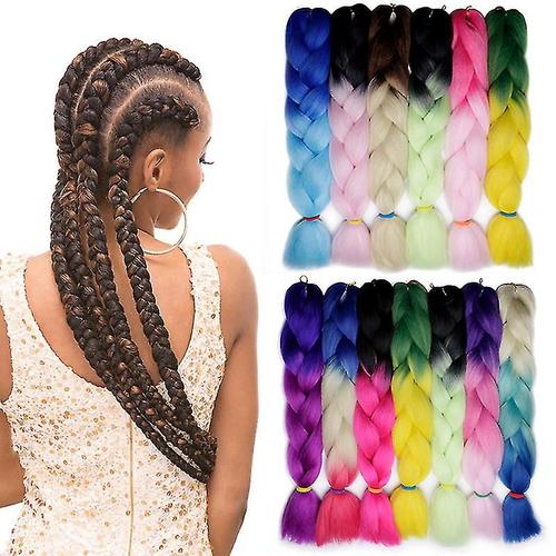 Tressage Extensions De Cheveux Jumbo Tresses Cheveux Synthétiques Style Perruque Colorée Pour Femmes Filles 1 Pièces B58 