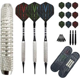 Flechette Pointe Plastique, 3 fléchettes pour Cible électronique [16g], Set de Flechettes à Pointe Souple pour avec 9 Ailettes et 6 Pointes